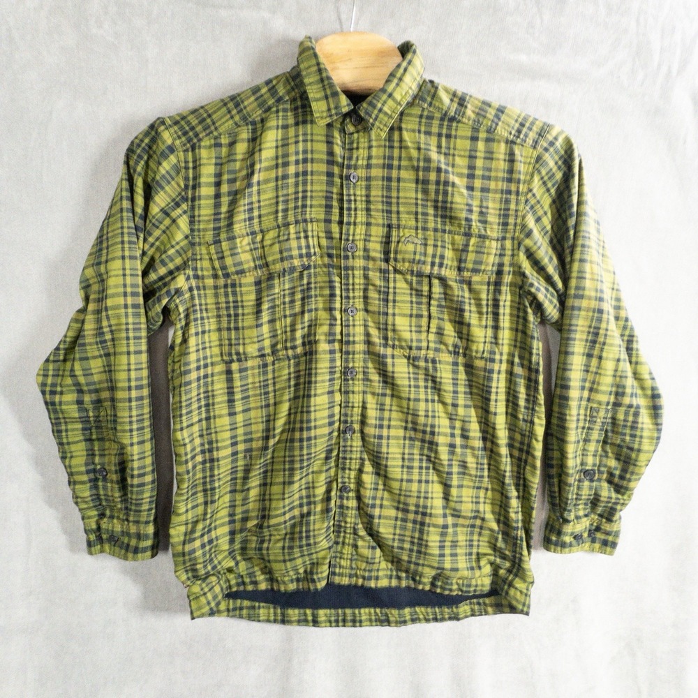 Simms Fishing Thermal Lined Flannel Button Front Mens Medium Outdoors Gorpcore